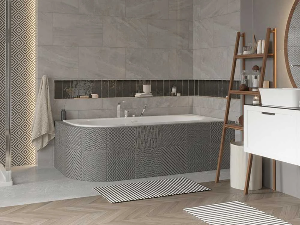 Vonia Besco Avita Slim+, 180 x 80 cm, dešininė, su chrome sifonu