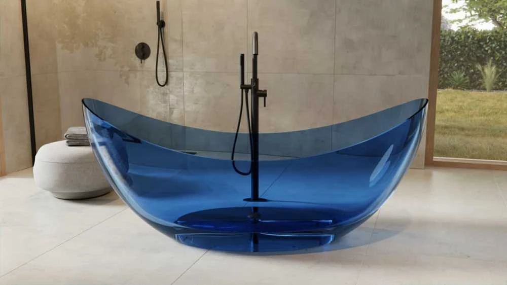 Vonia Besco Axya Mėlyna Wave, 180 x 80 cm, su juodu dangteliu