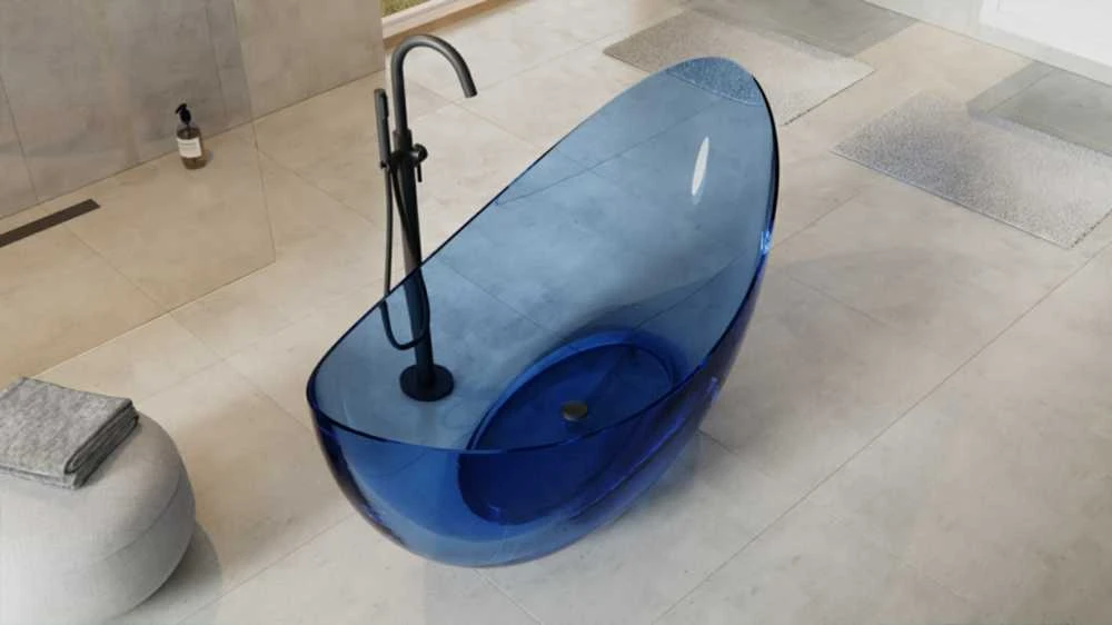 Vonia Besco Axya Mėlyna Wave, 180 x 80 cm, su juodu dangteliu