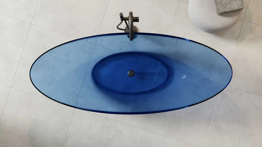 Vonia Besco Axya Mėlyna Wave, 180 x 80 cm, su juodu dangteliu