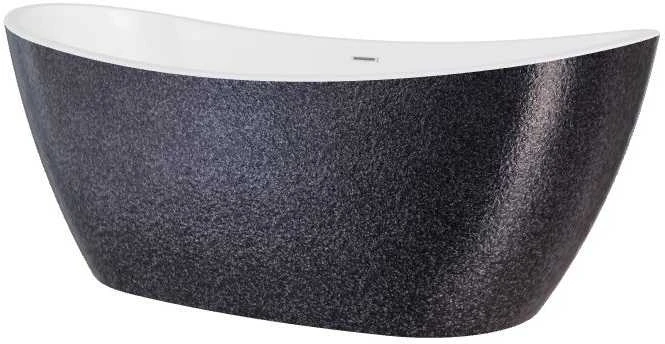 Vonia Besco Ayla Glam Graphite, 170 x 80 cm, su chrome sifonu