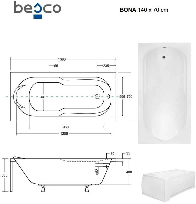 Vonia Besco Bona, 140 x 70 cm