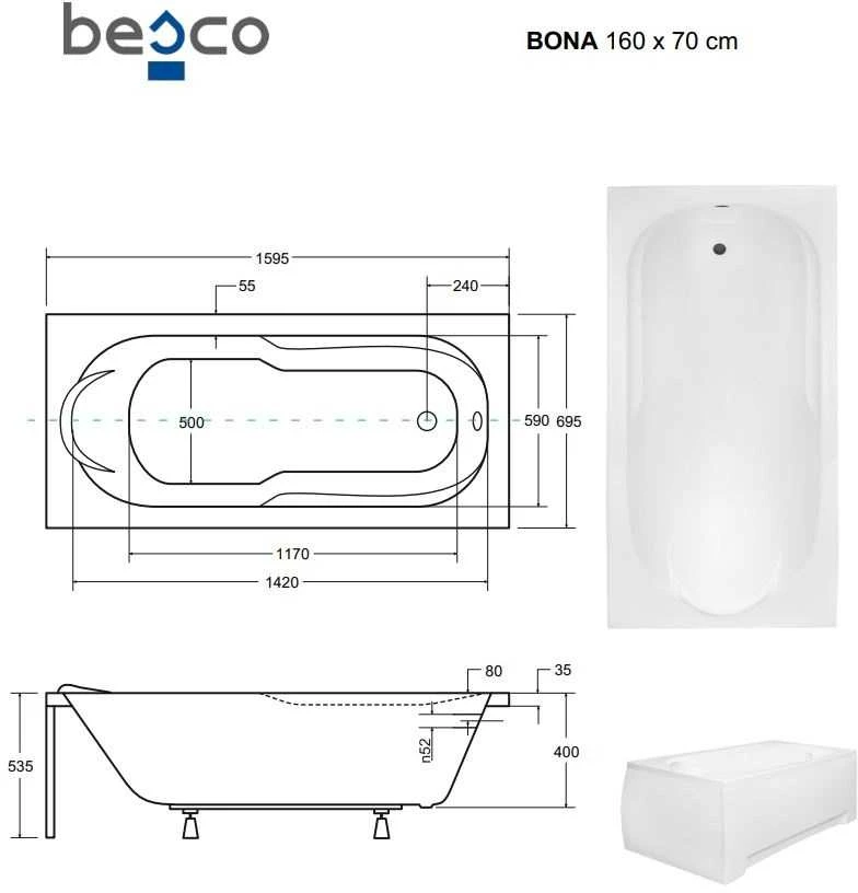 Vonia Besco Bona, 160 x 70 cm