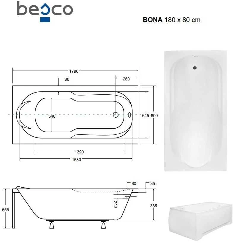 Vonia Besco Bona, 180 x 80 cm