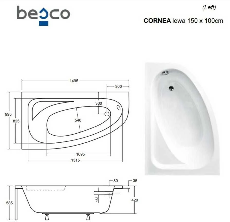 Vonia Besco Cornea Comfort, 150 x 100 cm, kairinė
