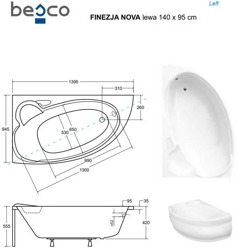 Vonia Besco Finezja Nova, 140 x 95 cm, kairinė