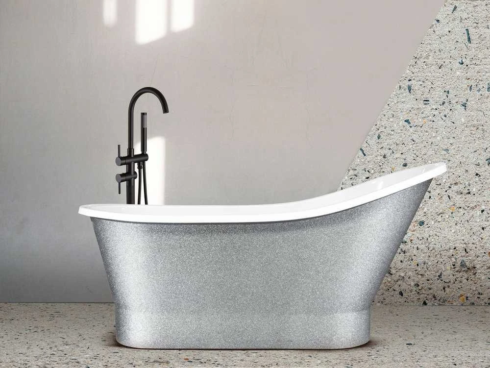 Vonia Besco Gloria Glam Sidabrinis, 150 x 66 cm, su klik-klak chrome