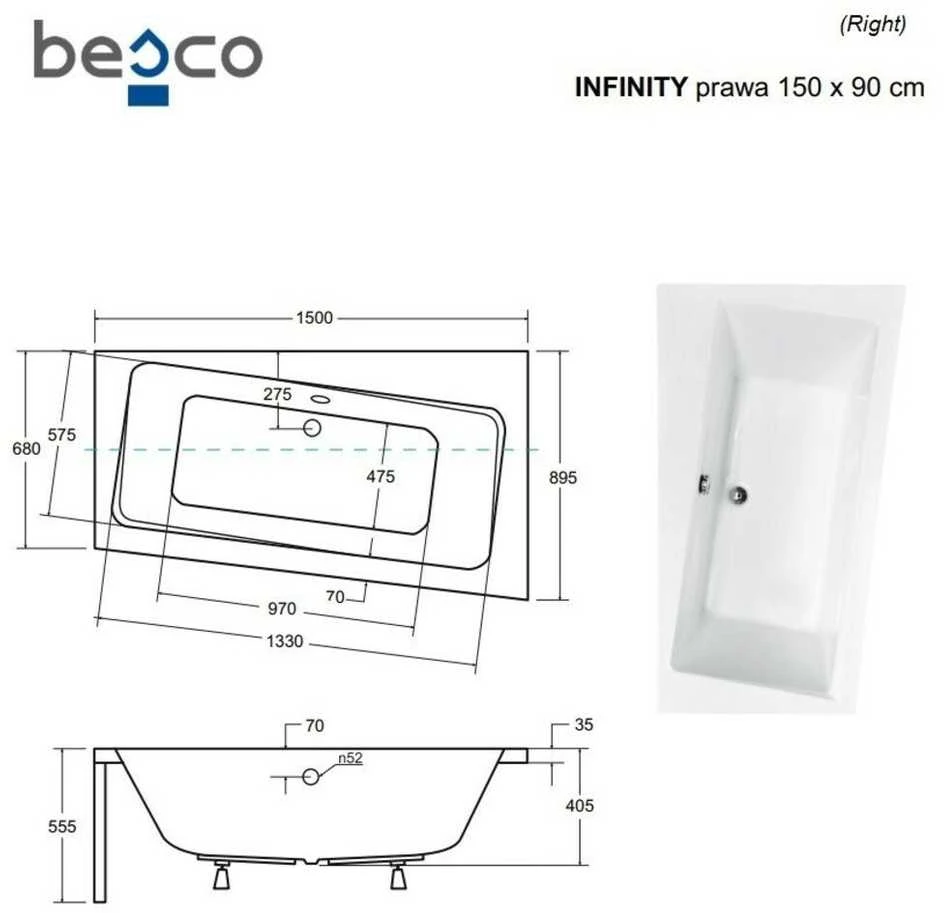 Vonia Besco Infinity, 150 x 90 cm, dešininė