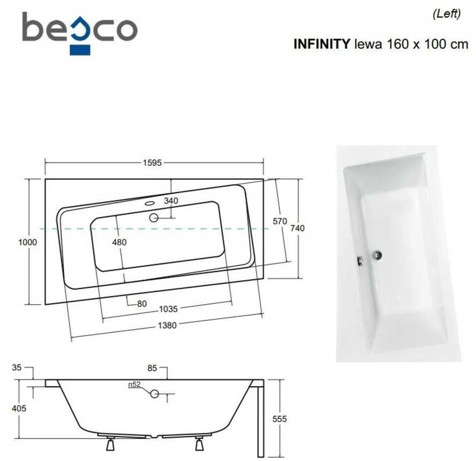 Vonia Besco Infinity, 160 x 100 cm, kairinė