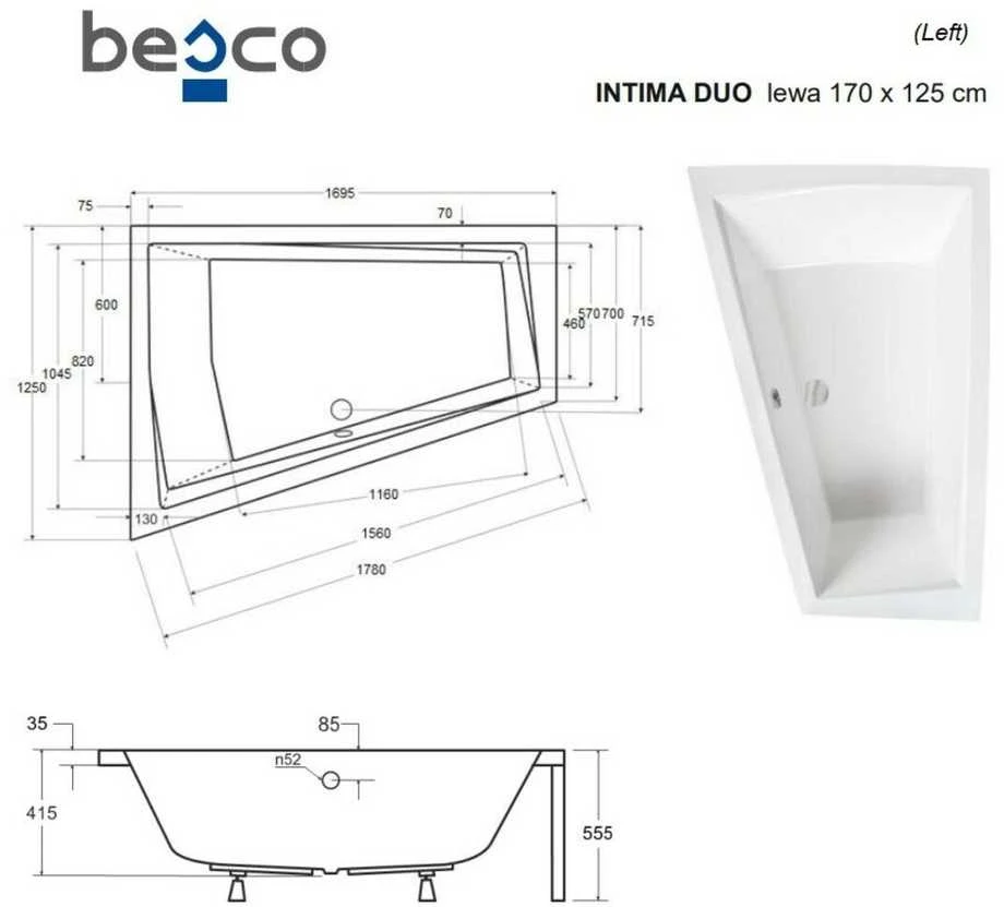 Vonia Besco Intima Duo, 170 x 125 cm, kairinė