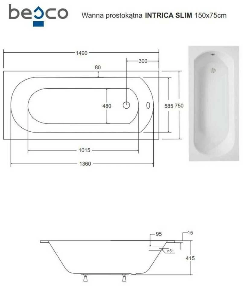Vonia Besco Intrica Slim, 150 x 75 cm