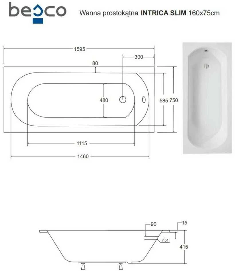 Vonia Besco Intrica Slim, 160 x 75 cm