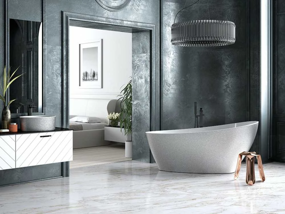Vonia Besco Keya Glam Sidabrinis, 165 x 70 cm, su Klik-klak Chrome