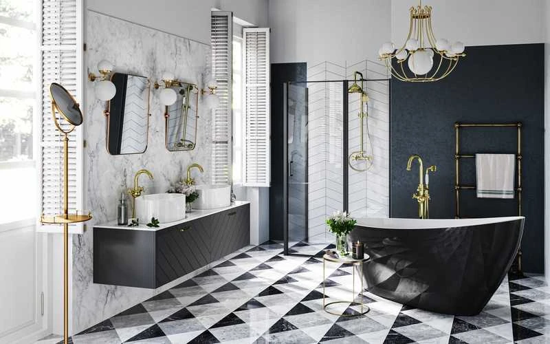 Vonia Besco Keya Juodas&Baltas, 165 x 70 cm (su Klik-klak Baltas valomu iš viršaus)