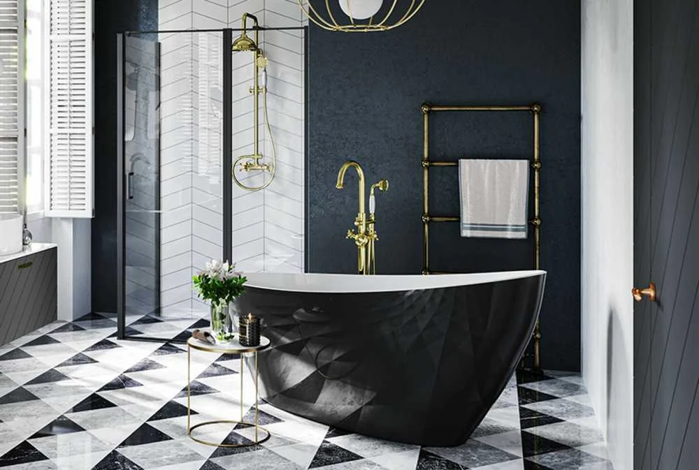 Vonia Besco Keya Juodas&Baltas, 165 x 70 cm (su Klik-klak Chrome)