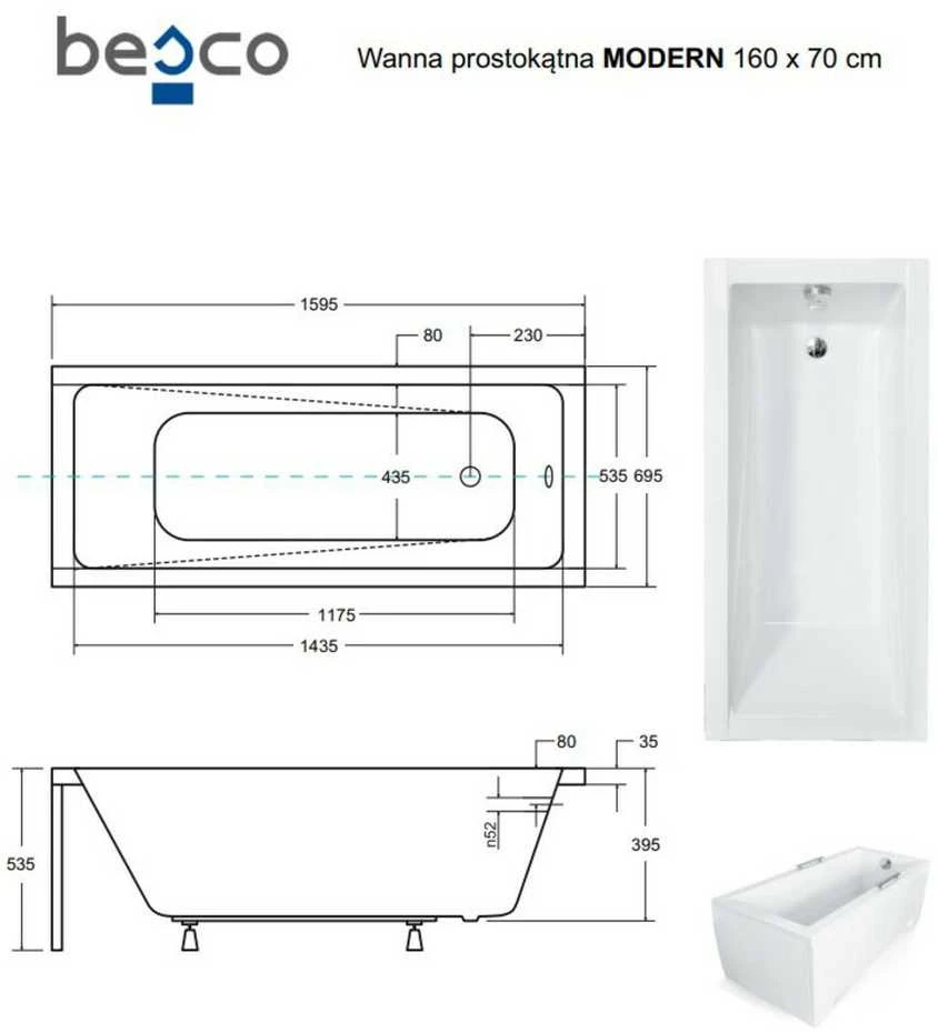 Vonia Besco Modern, 160 x 70 cm
