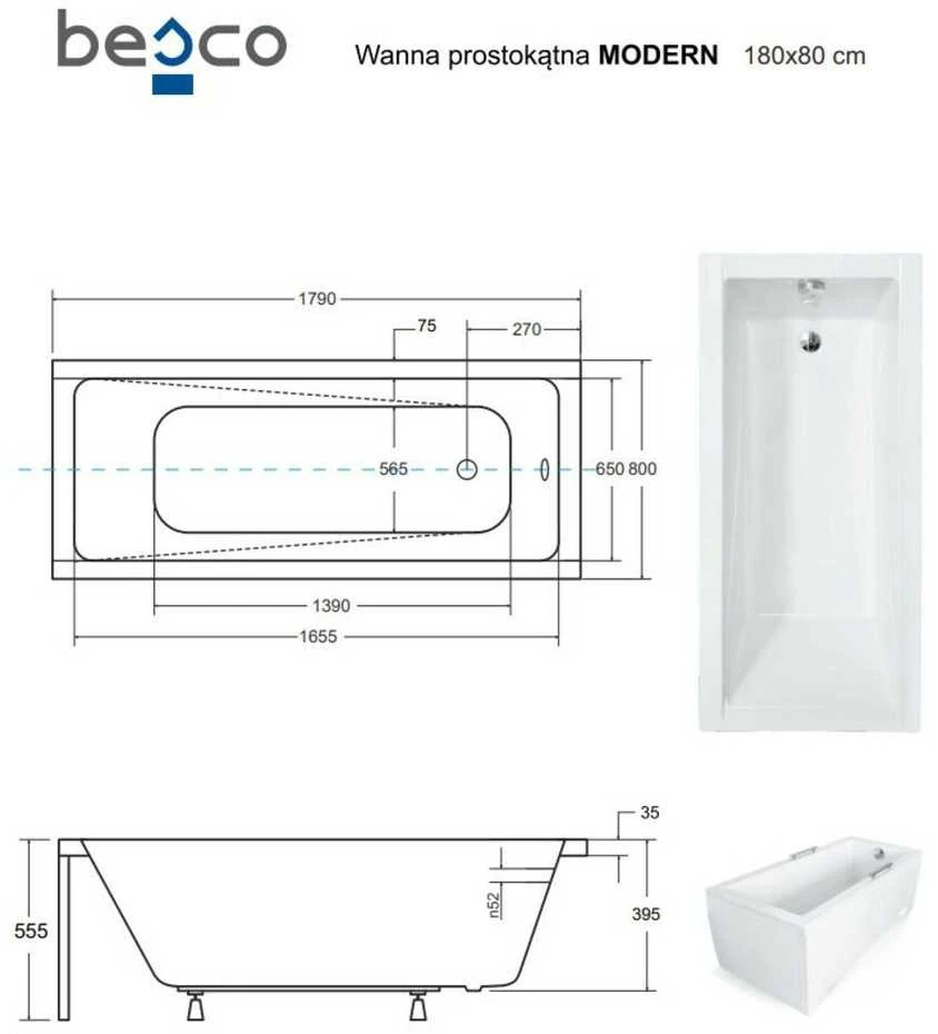Vonia Besco Modern, 180 x 80 cm
