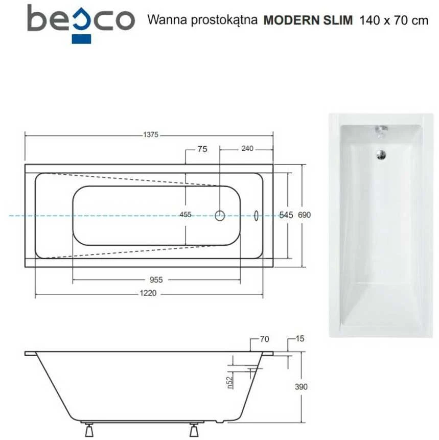 Vonia Besco Modern Slim, 140 x 70 cm