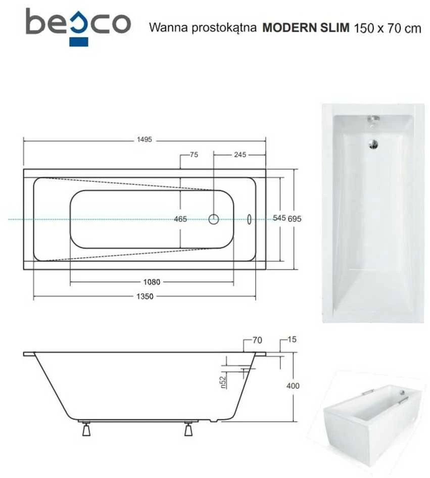 Vonia Besco Modern Slim, 150 x 70 cm