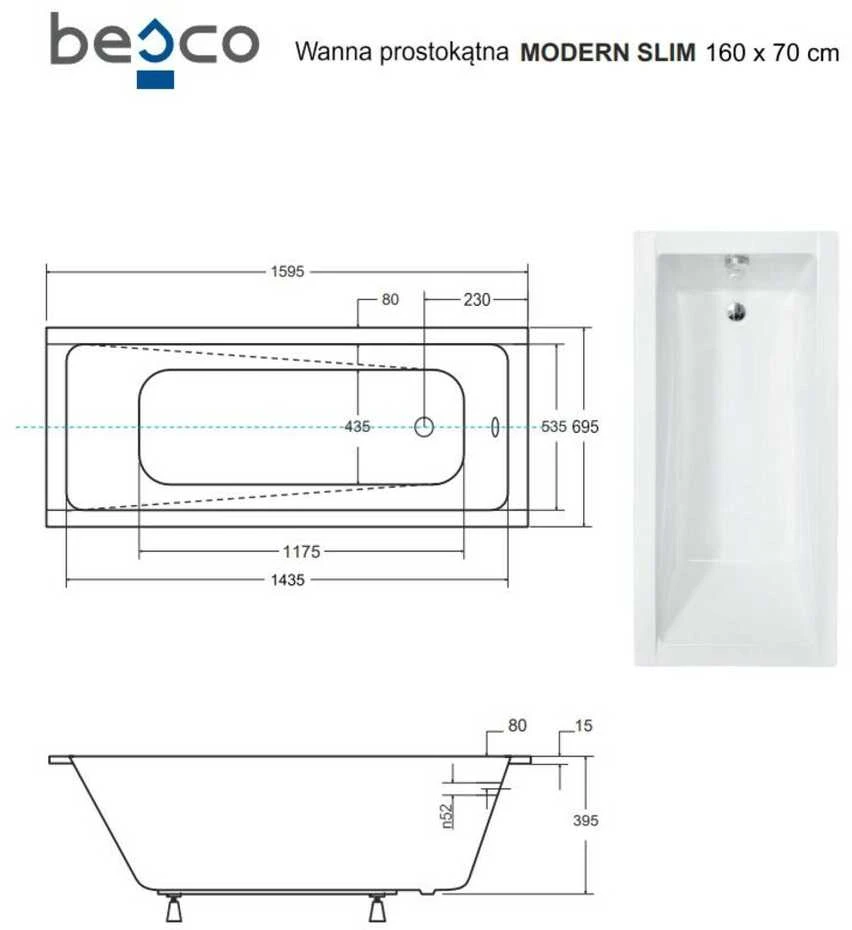Vonia Besco Modern Slim, 160 x 70 cm