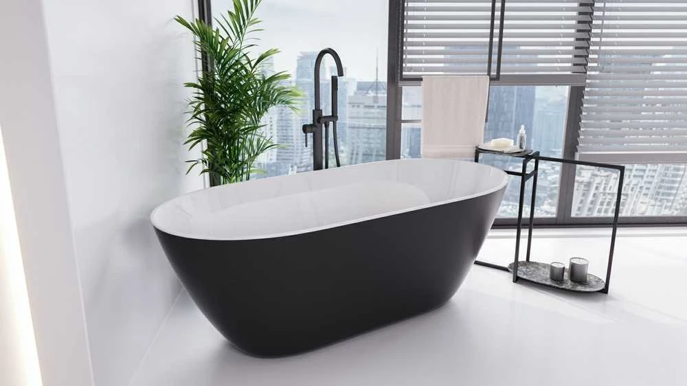 Vonia Besco Moya Juodas&Baltas Matt, 160 x 70 cm (su Klik-klak Juodas valomu iš viršaus)