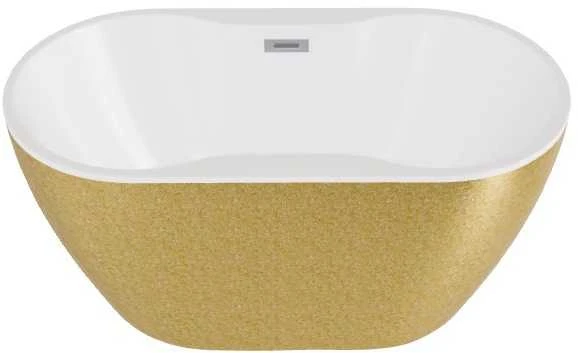 Vonia Besco Navia Glam Gold, 160 x 80 cm, su chrome sifonu