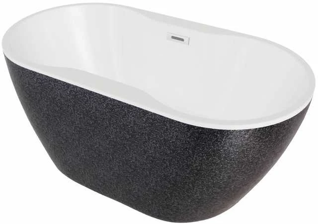 Vonia Besco Navia Glam Graphite, 150 x 80 cm, su chrome sifonu