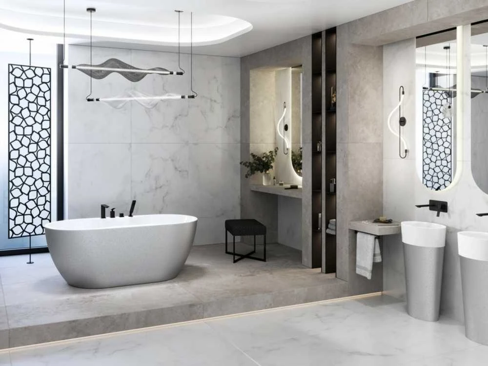 Vonia Besco Navia Glam Sidabrinis, 140 x 75 cm, su chrome sifonu