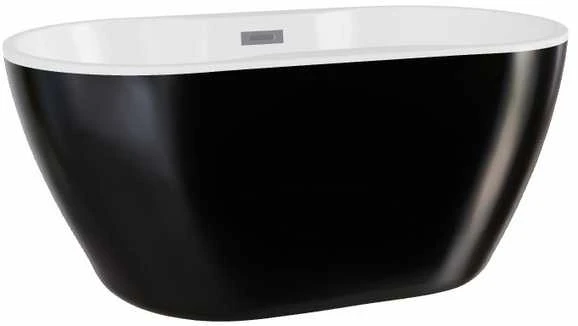 Vonia Besco Navia Juodas&Baltas, 160 x 80 cm, su chrome sifonu