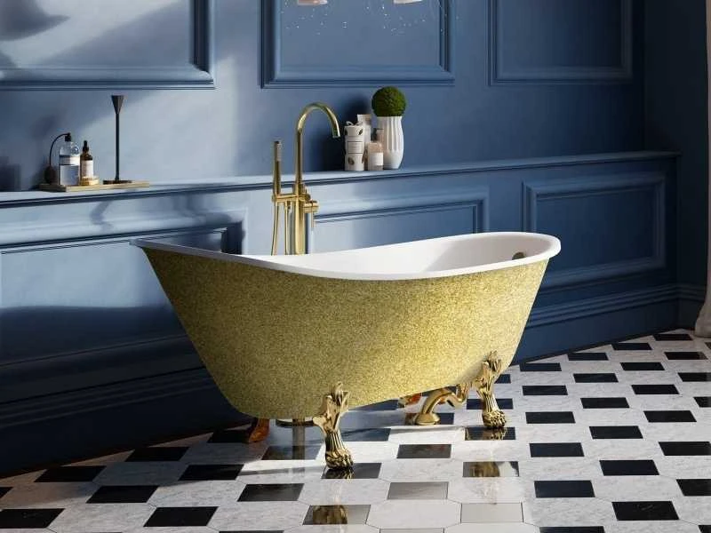 Vonia Besco Olaya Glam 160, Gold+Gold, su sifonu su persipylimu Klik-klak Gold