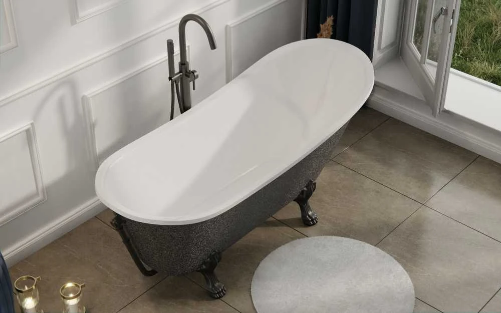 Vonia Besco Olaya Glam 160, Graphite+Juodas, su sifonu su persipylimu Klik-klak Juodas