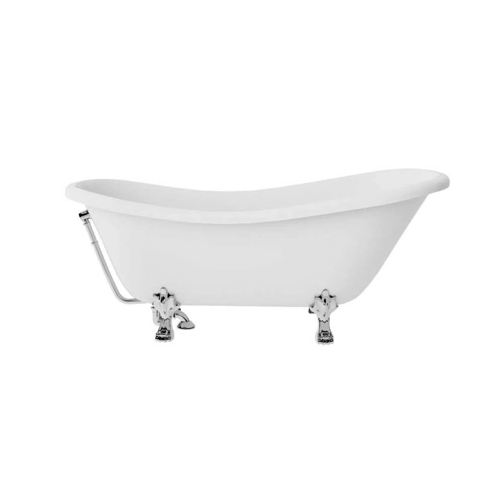 Vonia Besco Otylia 170, Baltas+Chrome, su sifonu su persipylimu Klik-klak Chrome