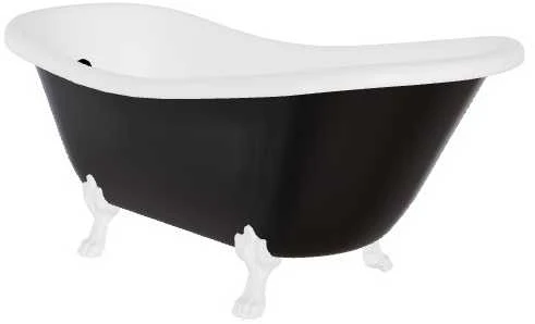 Vonia Besco Otylia B&W 170, Juodas/Baltas+Baltas, su sifonu su persipylimu Klik-klak Juodas
