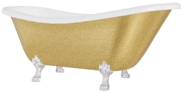 Vonia Besco Otylia Glam 160, Gold+Chrome, su sifonu Klik-klak Chrome