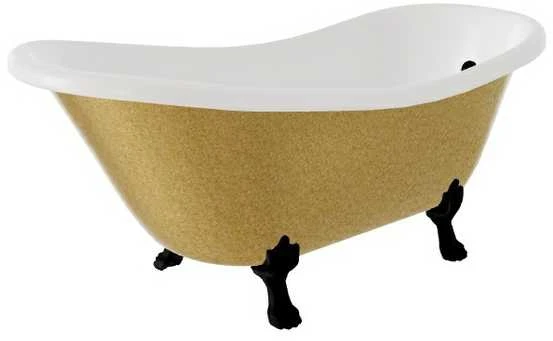 Vonia Besco Otylia Glam 160, Gold+Juodas, su sifonu su persipylimu Klik-klak Juodas