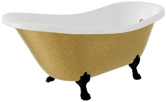 Vonia Besco Otylia Glam 160, Gold+Juodas, su sifonu su persipylimu Klik-klak Gold