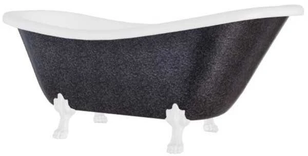 Vonia Besco Otylia Glam 160, Graphite+Baltas, su sifonu Klik-klak Chrome