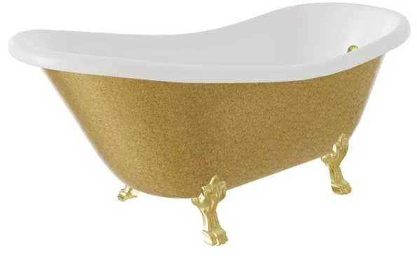 Vonia Besco Otylia Glam 170, Gold+Gold, su sifonu su persipylimu Klik-klak Gold