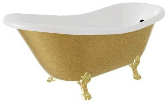 Vonia Besco Otylia Glam 170, Gold+Gold, su sifonu su persipylimu Klik-klak Juodas