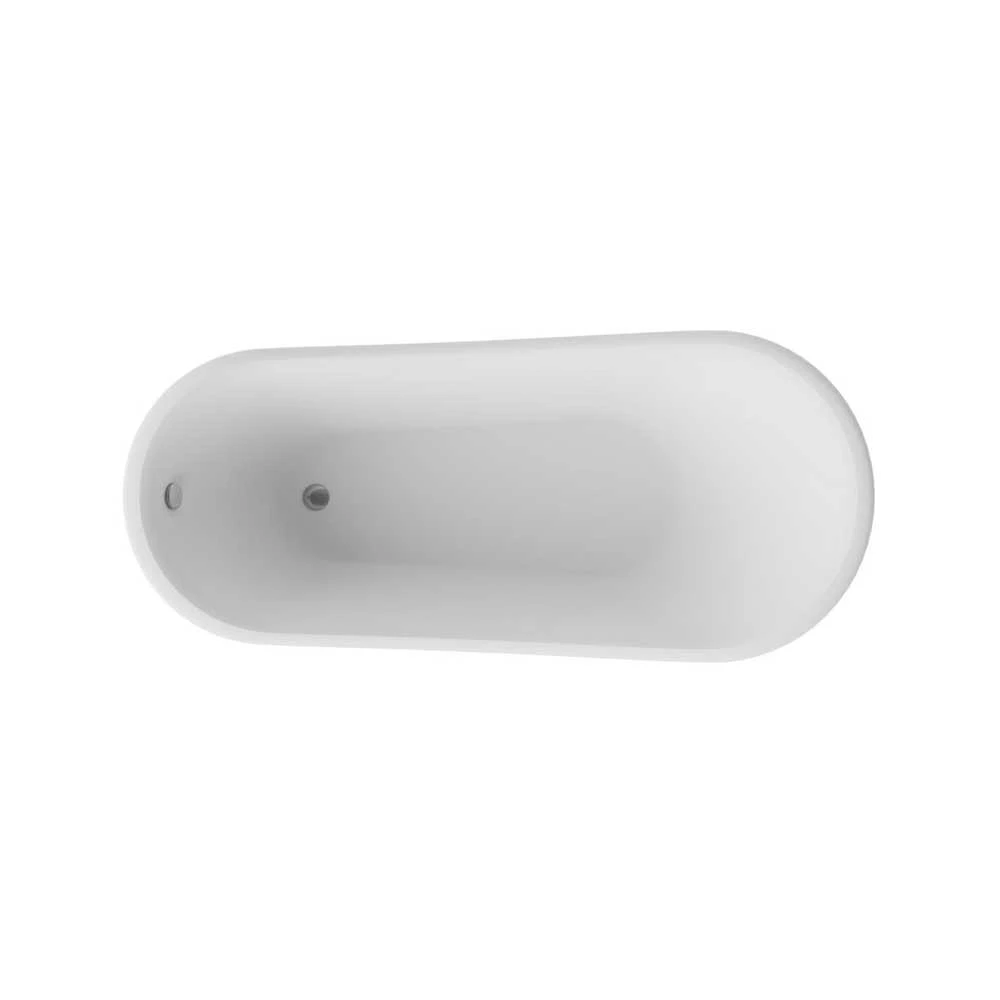 Vonia Besco Otylia Glam 170, Graphite+Baltas, su sifonu su persipylimu Klik-klak Chrome