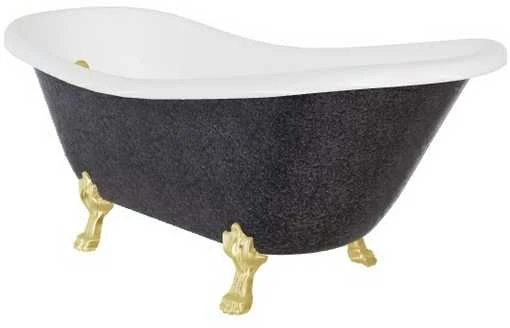 Vonia Besco Otylia Glam 170, Graphite+Gold, su sifonu su persipylimu Klik-klak Gold