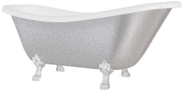 Vonia Besco Otylia Glam 170, Sidabrinis+Chrome, su sifonu Klik-klak Chrome