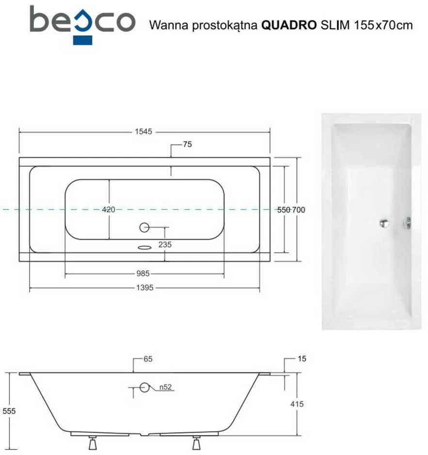 Vonia Besco Quadro Slim, 155 x 70 cm