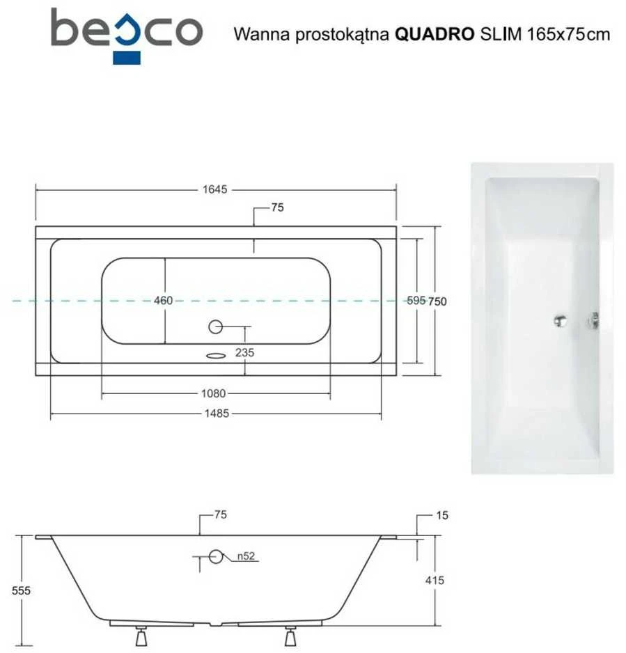 Vonia Besco Quadro Slim, 165 x 75 cm