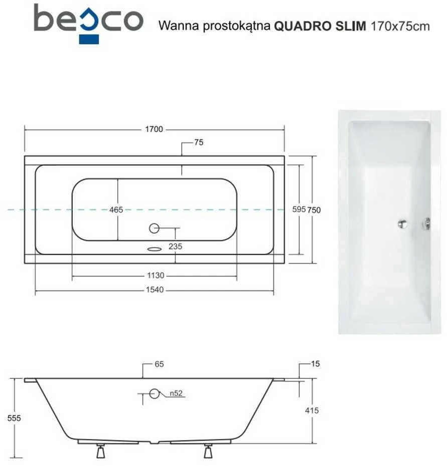 Vonia Besco Quadro Slim, 170 x 75 cm