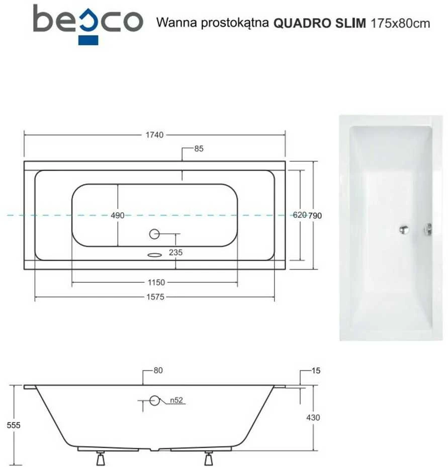 Vonia Besco Quadro Slim, 175 x 80 cm