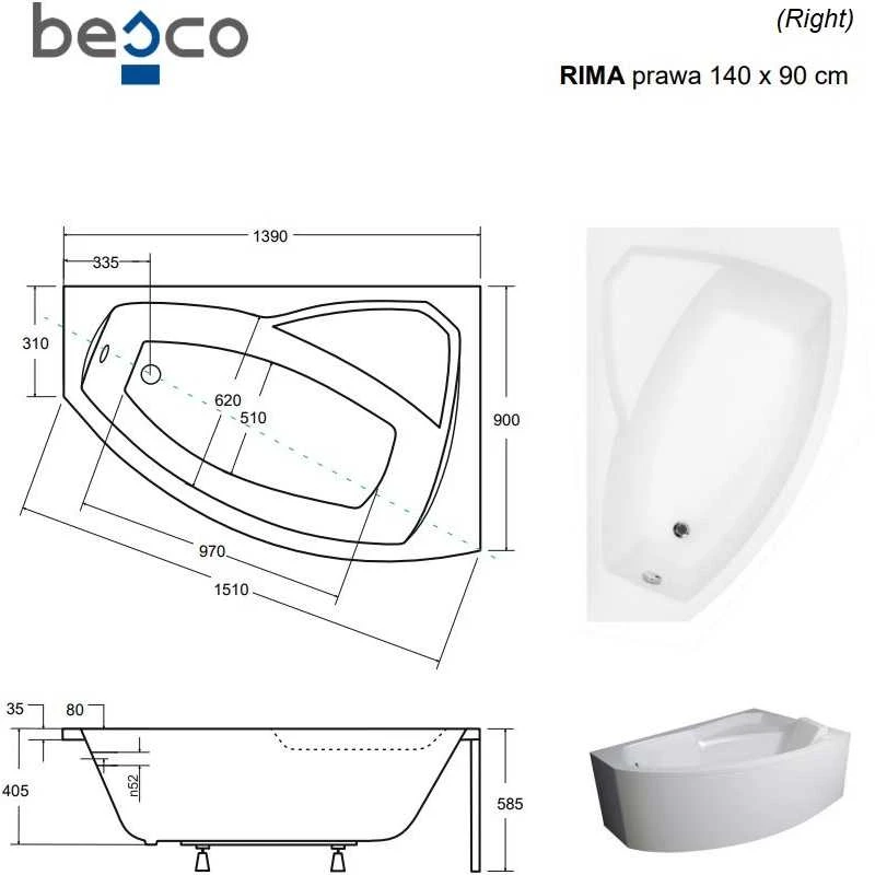 Vonia Besco Rima, 140 x 90 cm, dešininė