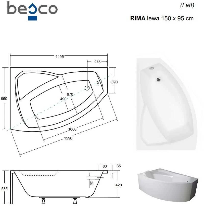 Vonia Besco Rima, 150 x 95 cm, kairinė