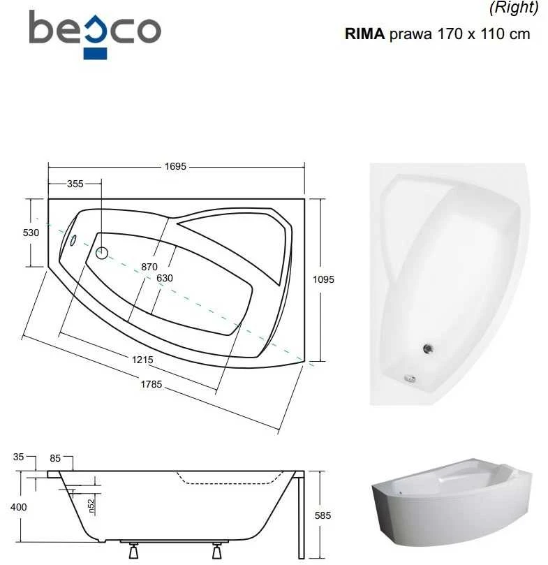 Vonia Besco Rima, 170 x 110 cm, dešininė