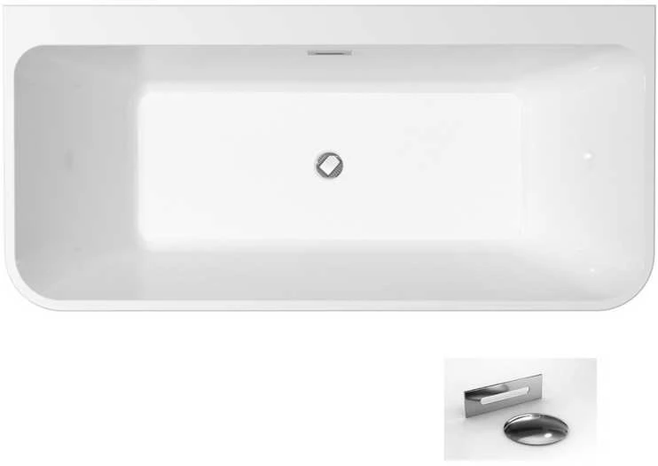 Vonia Besco Varya Glam Graphite, 150 x 75 cm, su chrome sifonu
